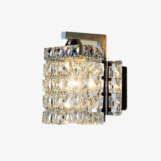 Lampada da parete a LED in cristallo e cromo