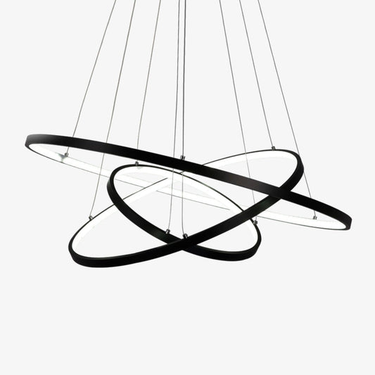 Lampadario di design con anelli sospesi a LED Deco