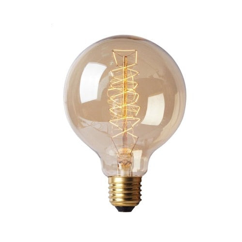 Lampadina a sfera incandescente con filamento a spirale Edison vintage da 40 W