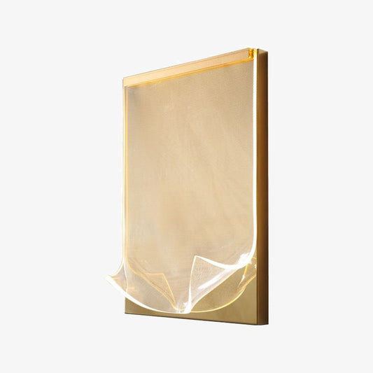 Lampada da parete di design rettangolare Larry in metallo dorato