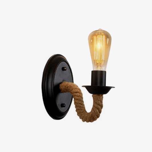 Lampada da parete retrò a LED con corda e lampadina Edison