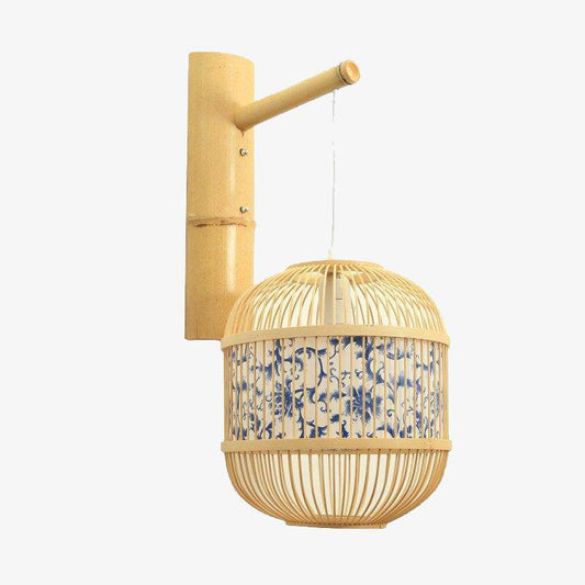 Lampada da parete a sospensione in bambù in stile vintage giapponese