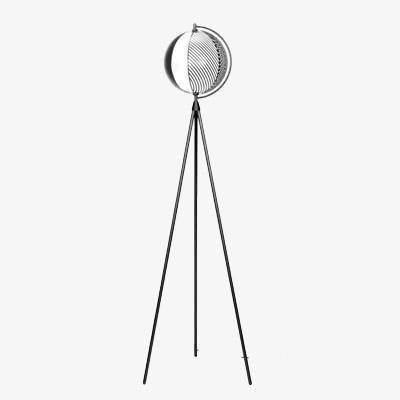 Lampada da terra treppiede e sfera a LED dal design svedese in ferro nero
