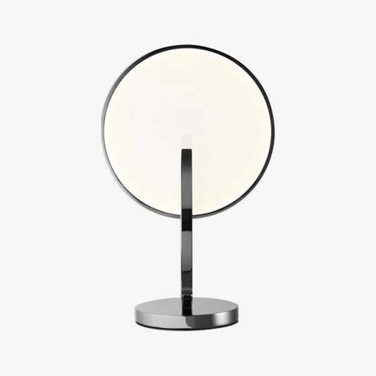 Lampada da tavolo LED di design Lee con doppio disco argentato