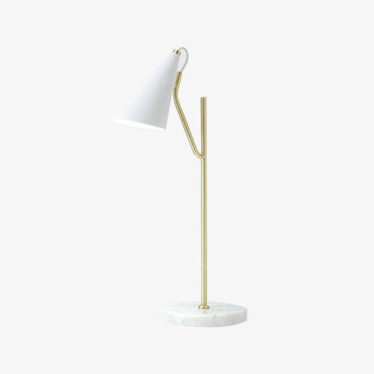 Lampada da tavolo di design a LED in marmo con tubo dorato