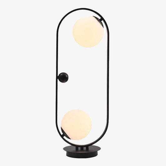 Lampada da tavolo LED ad anello e sfera in metallo Creative
