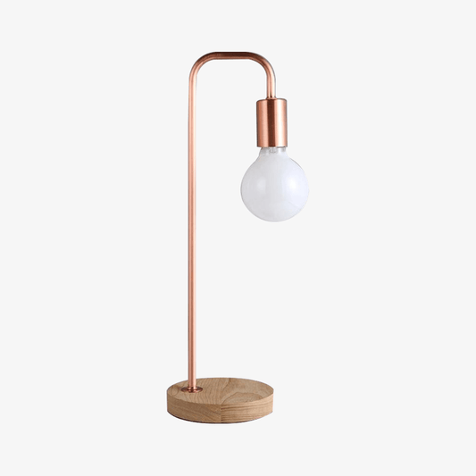 Lampada da tavolo moderna a LED con base in legno e stelo Simple colorato