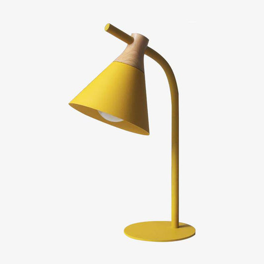 Lampada da scrivania o comodino a LED in legno colorato e metallo