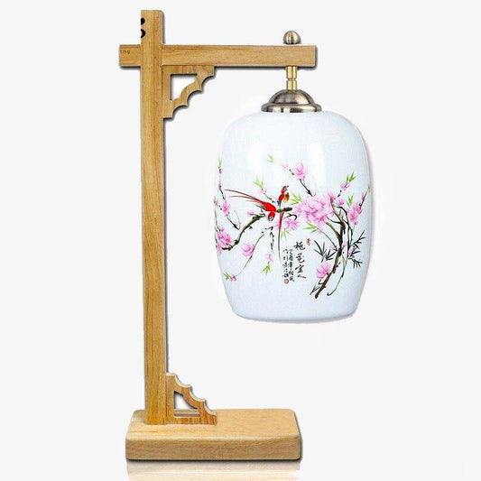 Scrivania o lampada da comodino in legno in stile cinese