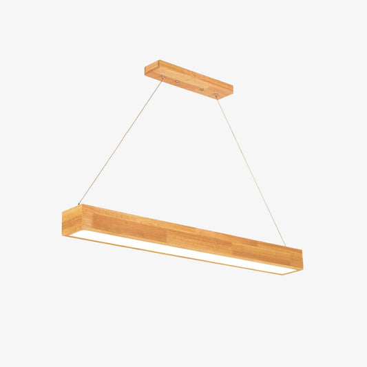 Lampadario LED di design rettangolare in legno
