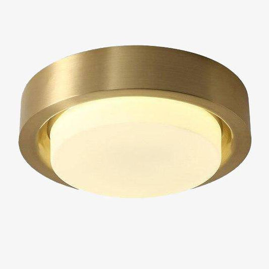 Plafoniera LED rotonda di design con bordi oro retrò