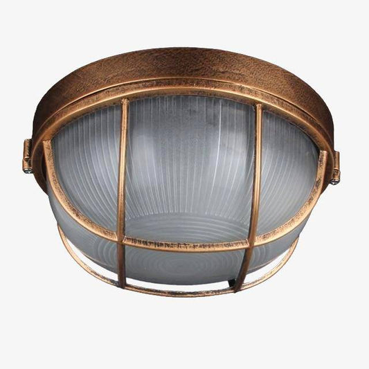 Plafoniera da esterno LED rotonda con gille vintage