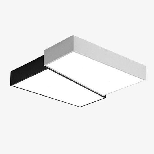Plafoniera LED Living quadrata rotta bianca e nera