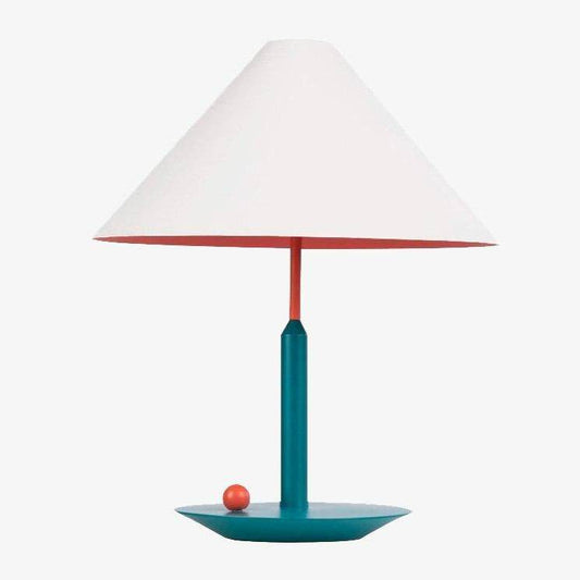 Lampada da tavolo moderna a LED con paralume conico bianco