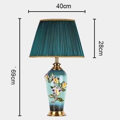 Lampada da tavolo a LED in ceramica colorata con paralume in stile giapponese