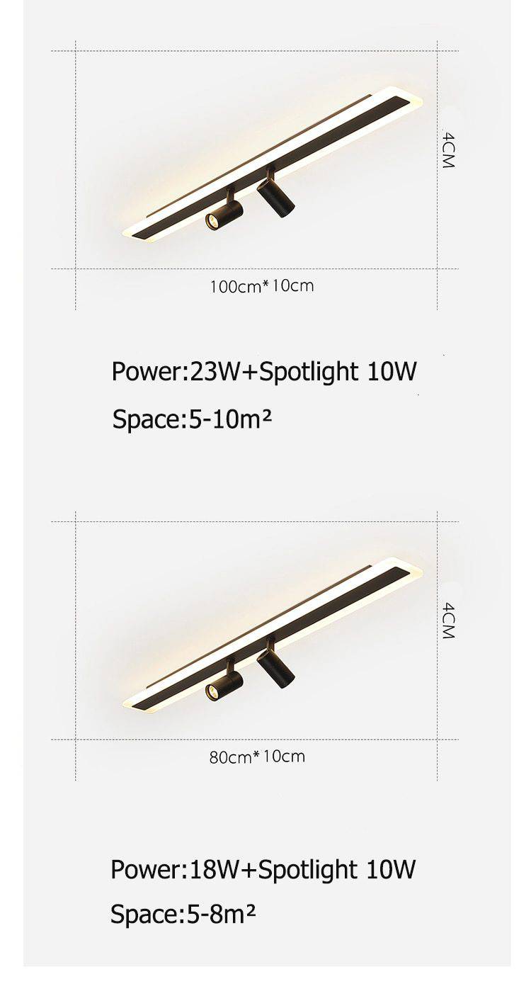 Plafoniera LED dal design moderno in metallo nero con diversi punti luce