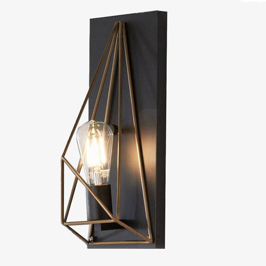 Lampada da parete a LED di design con gabbia metallica in stile retrò