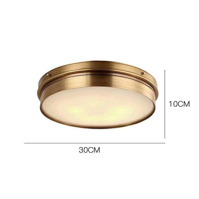 Plafoniera LED rotonda di design in metallo oro industriale