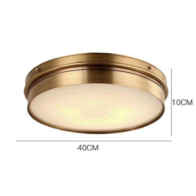Plafoniera LED rotonda di design in metallo oro industriale