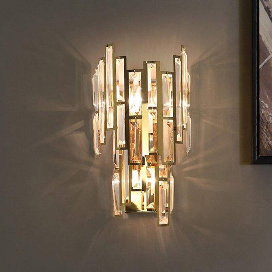 Lampada da parete a LED di design in vetro cristallo oro