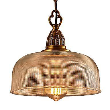 Antica lampada a sospensione a LED color oro rustico American Industriel
