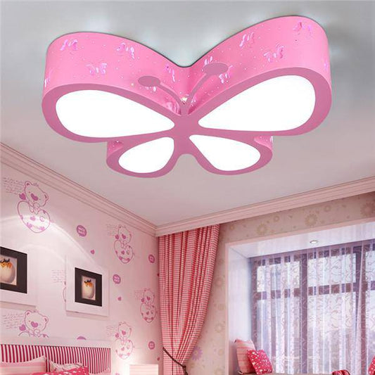 Plafoniera per bambini a forma di farfalla rosa