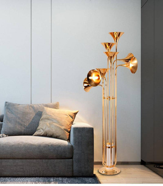 Lampada da terra a LED oro dal design moderno Foyer
