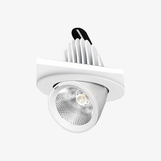 Faretto LED tondo orientabile a 360° in alluminio bianco