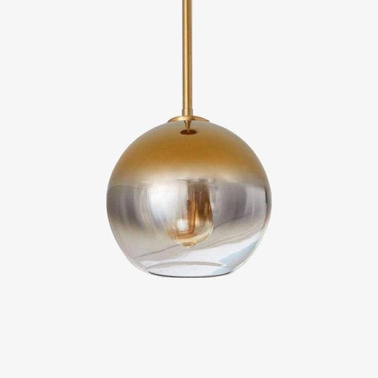 Lampada a sospensione dal design a sfera in vetro ambrato Loft