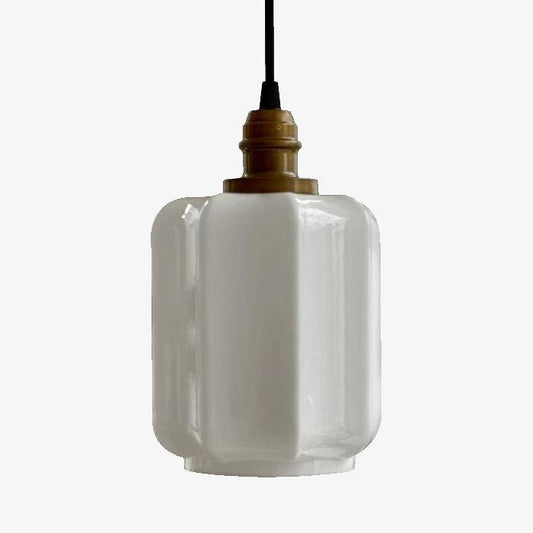Lampada a sospensione di design in vetro bianco stile vintage Samy