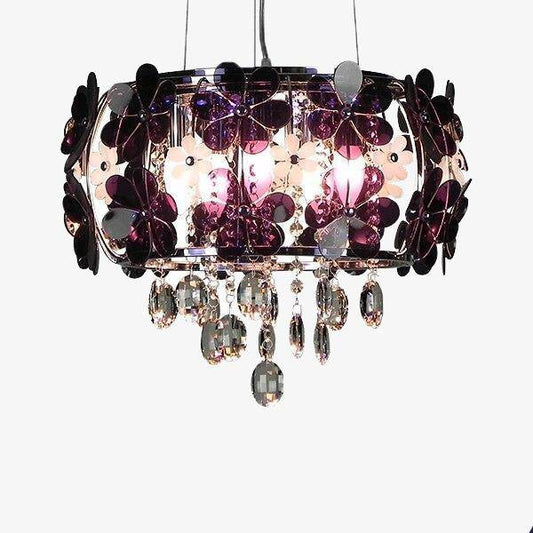 Lampada a sospensione a LED di design con motivi floreali in metallo di lusso