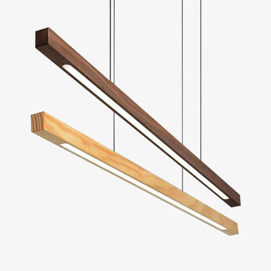 Lampada a sospensione dal design moderno a LED in legno dalla forma allungata Hang