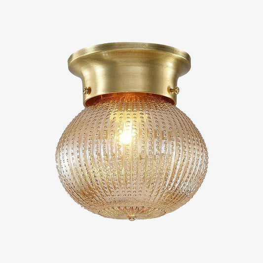 Lampada a sospensione a LED retrò con metallo dorato e vetro cristallo