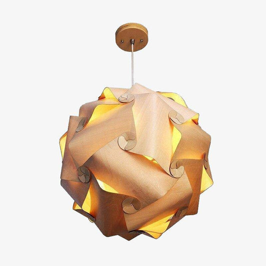 Lampada a sospensione a LED in legno vintage in stile giapponese